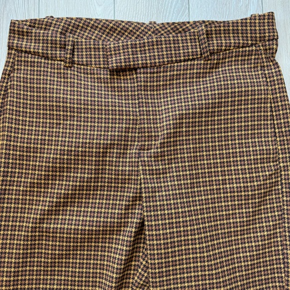 NWOT Free People Jana Flare Trousers Pants in Mustard &Brown Size 12 Houndstooth - Picture 8 of 15